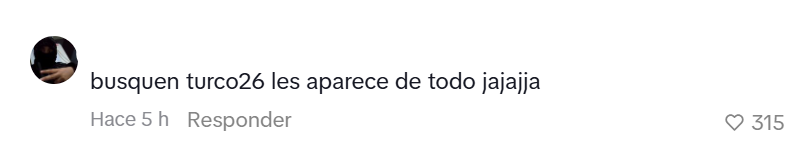 Captura de pantalla de un comentario que habla sobre el usuario Turco26 tras la filtración del video viral de Katri y Omy de Fiorito