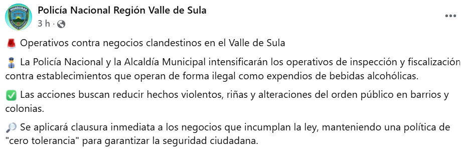 Captura de pantalla de la publicación