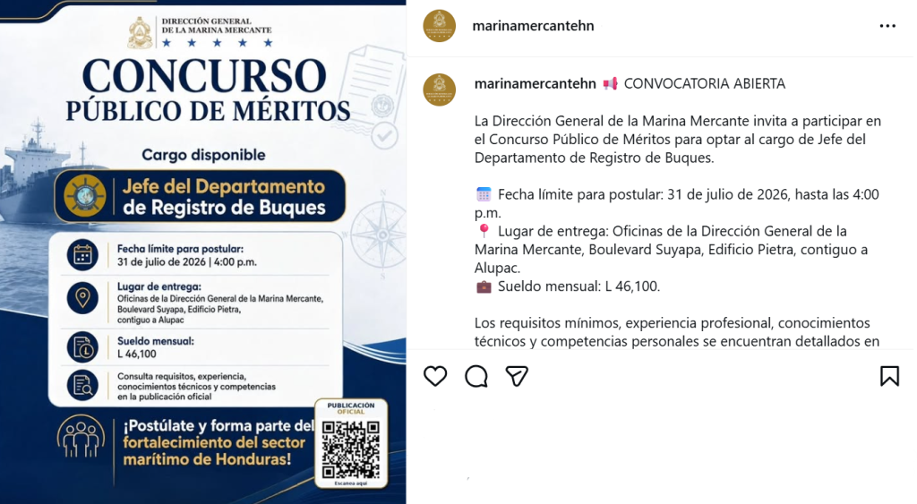 Captura de pantalla de la publicación