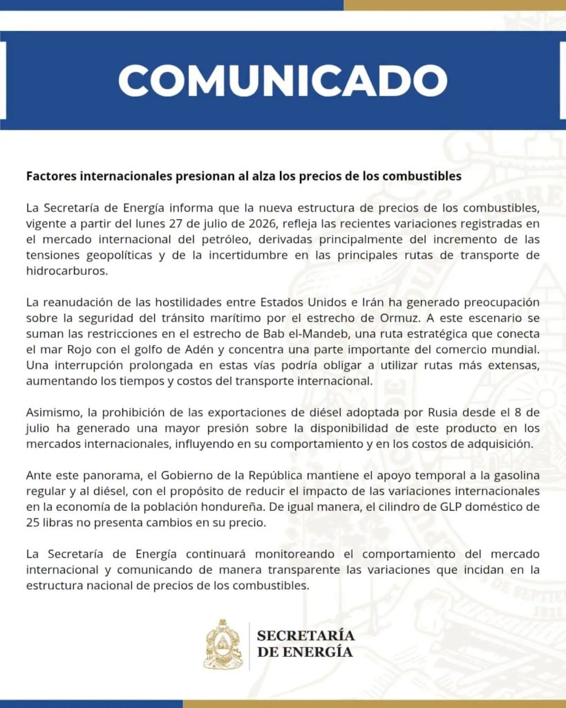 Comunicado de la SEN