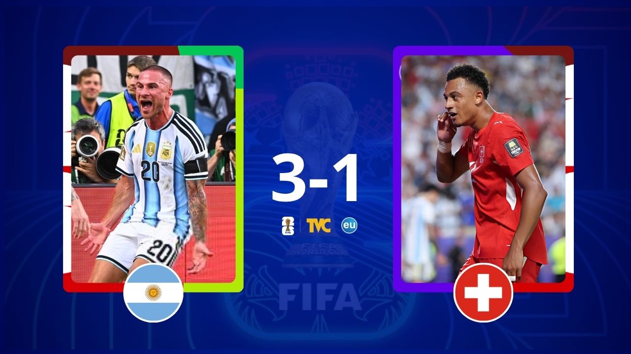 Imagen de Argentina sufre, pero pasa a semifinales ante una Suiza que luchó con 10 jugadores