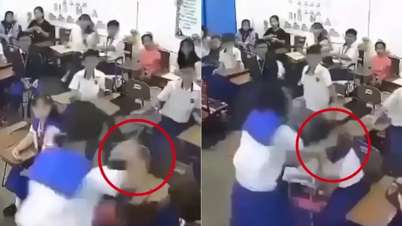Video capta cuando alumna apuñala con cuchillo a siete niños dentro de un aula Imagen principal de Video capta cuando alumna apuñala con cuchillo a siete niños dentro de un aula