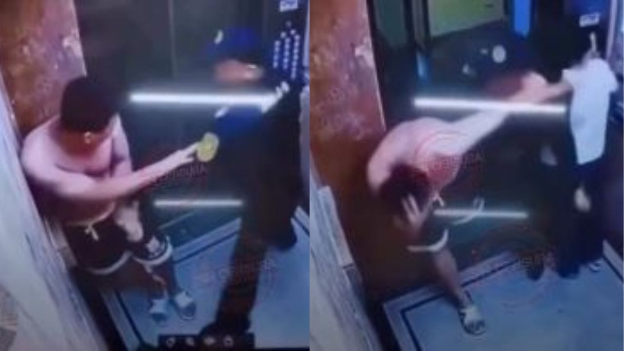 Graban cuando guardia arriesga su vida por salvar mujer de ser ultimada por novio Imagen principal de Graban cuando guardia arriesga su vida por salvar mujer de ser ultimada por novio