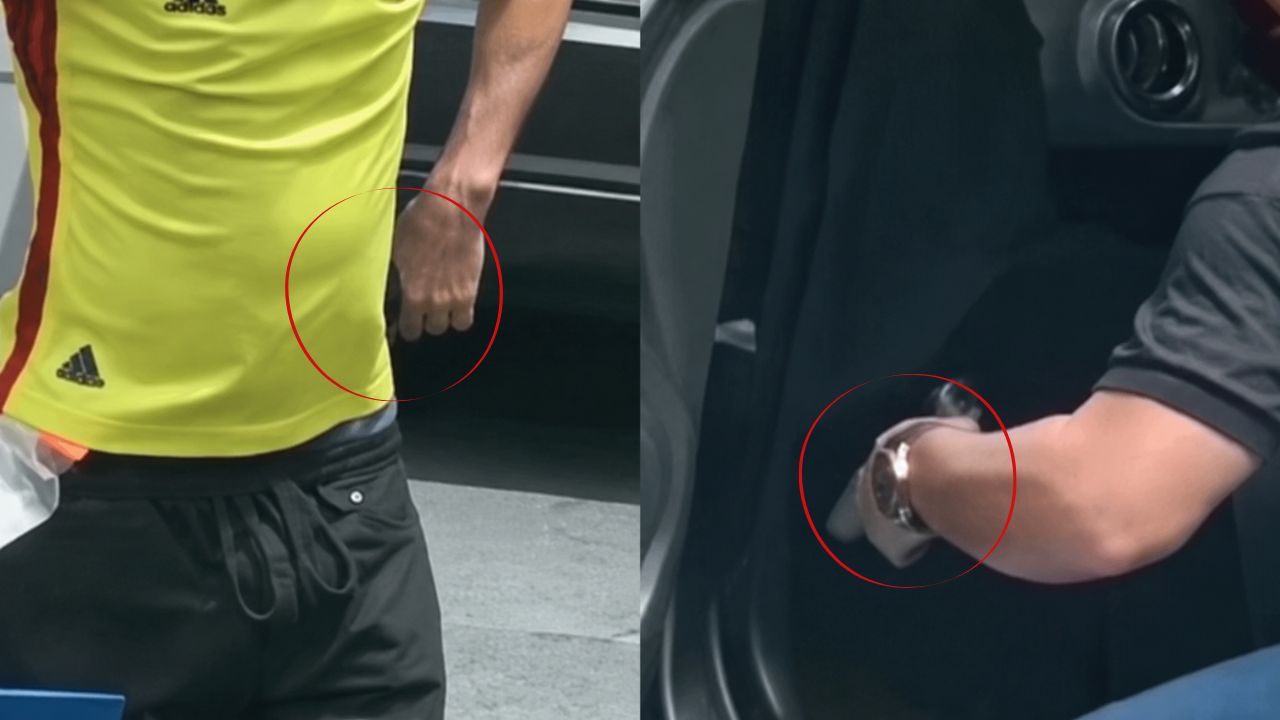 Imagen de Vídeo: Limpiavidrios amenazó a conductor con un cuchillo y este le respondió con otra arma