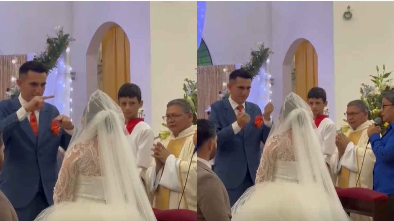 Imagen de El amor habló con las manos: novio emociona al hacer votos en lenguaje de señas