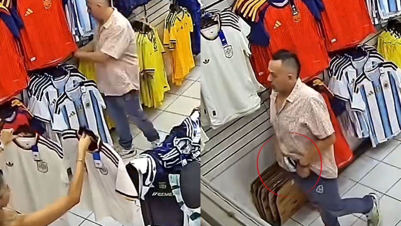 'Lo lleva en la sangre': graban a hombre que robó camiseta de Argentina en una tienda Imagen principal de 'Lo lleva en la sangre': graban a hombre que robó camiseta de Argentina en una tienda