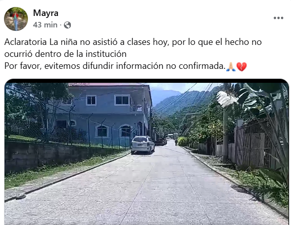 Captura de pantalla de la publicación