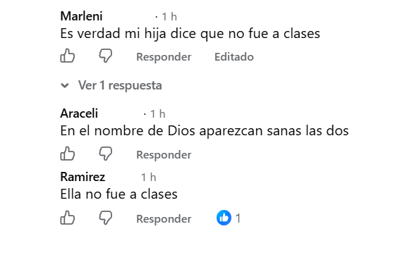 Captura de pantalla de los comentarios