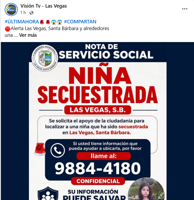 Captura de pantalla de la publicación
