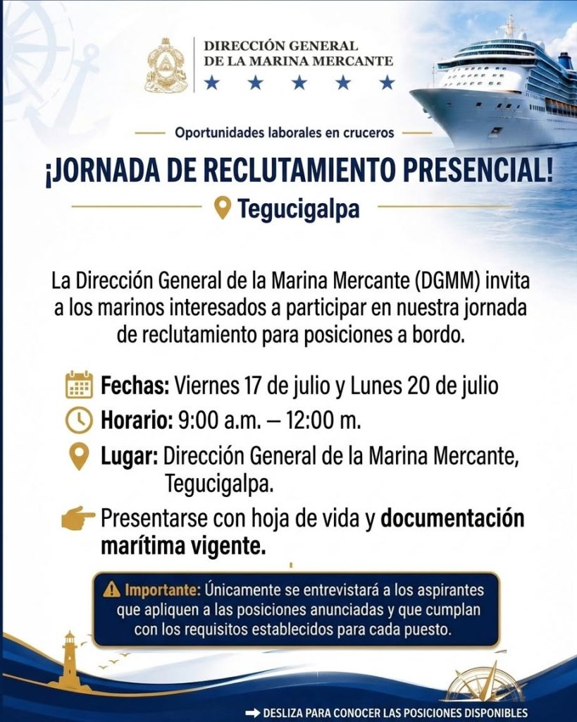Anuncio sobre las vacantes disponibles
