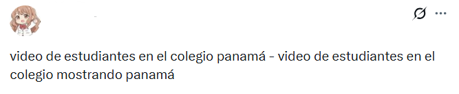 Captura de pantalla de una publicación en Twitter en la que hace referencia al video de estudiantes mostrando en el colegio en Panamá, viral en Telegram