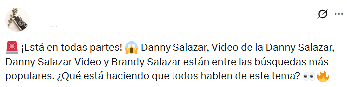 Captura de pantalla de una publicación en la que se habla sobre el supuesto video filtrado de la Danny Salazar, tiktoker de Nicaragua que es viral en Twitter y Telegram