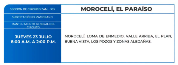 Lista de colonias que no tendrán luz este jueves debido a cortes de energía eléctrica programados por la ENEE