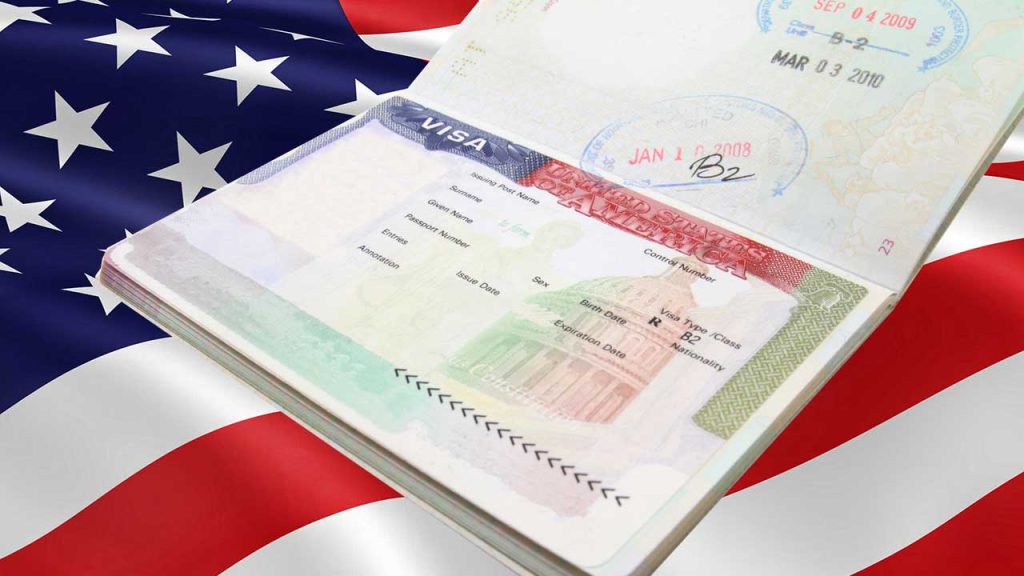 Imagen de referencia de visa de Estados Unidos.