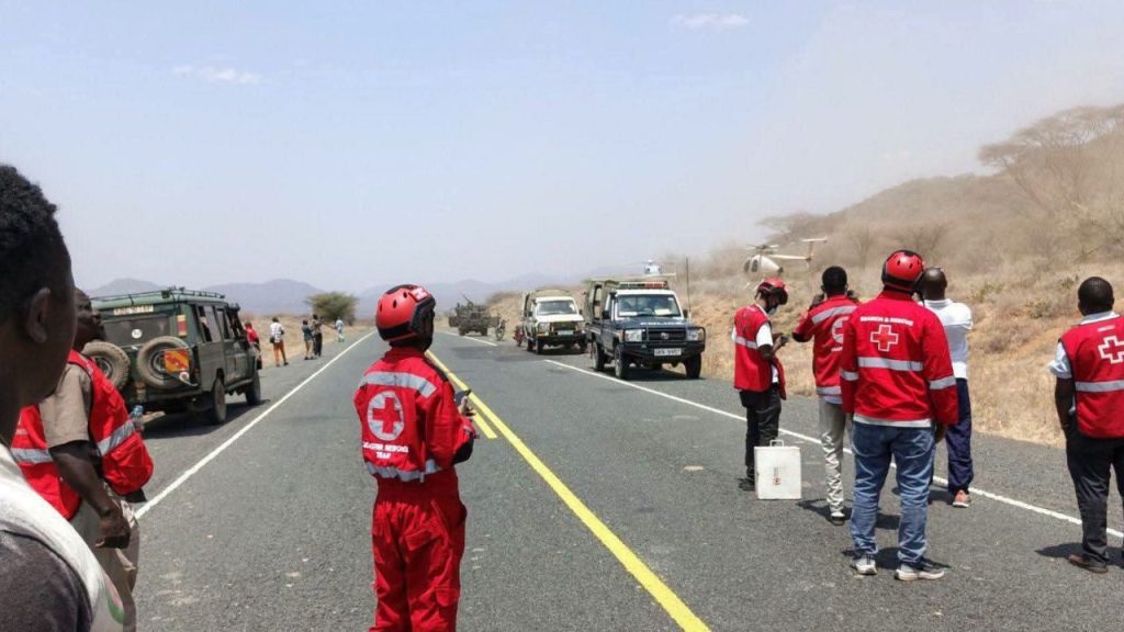 Imagen de accidente de helicóptero en Kenia.