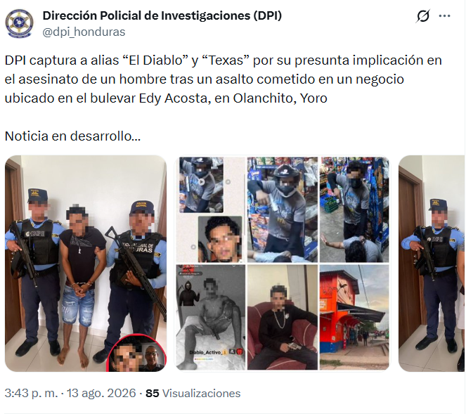 Captura de pantalla de la publicación