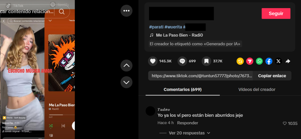 Captura de pantalla de una publicación en la que se habla sobre el supuesto video filtrado de La Wuerita mexicana, mismo que se hizo viral en Twitter, Telegram y Ltube