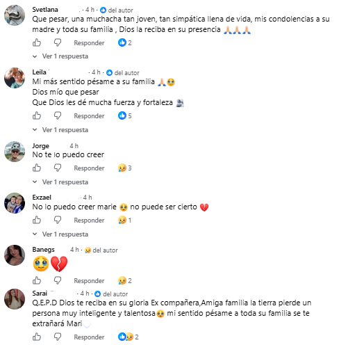 Captura de pantalla de los comentarios