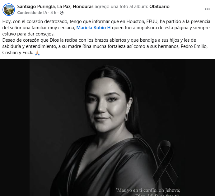 Captura de pantalla de la publicación
