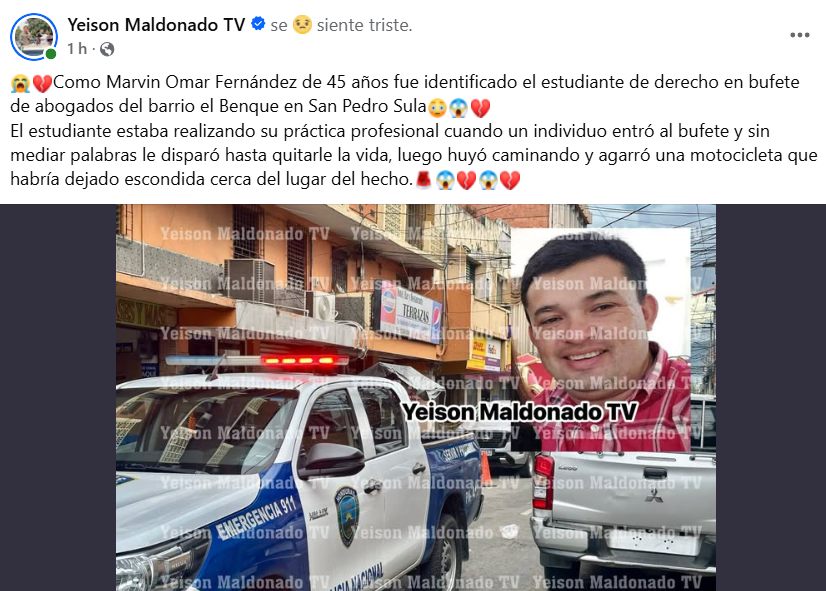 Captura de pantalla de la publicación