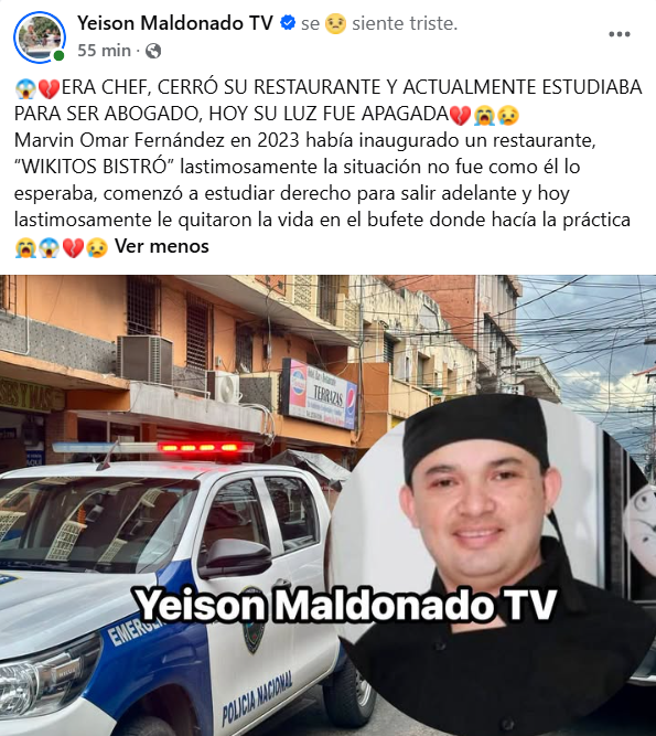 Captura de pantalla de la publicación