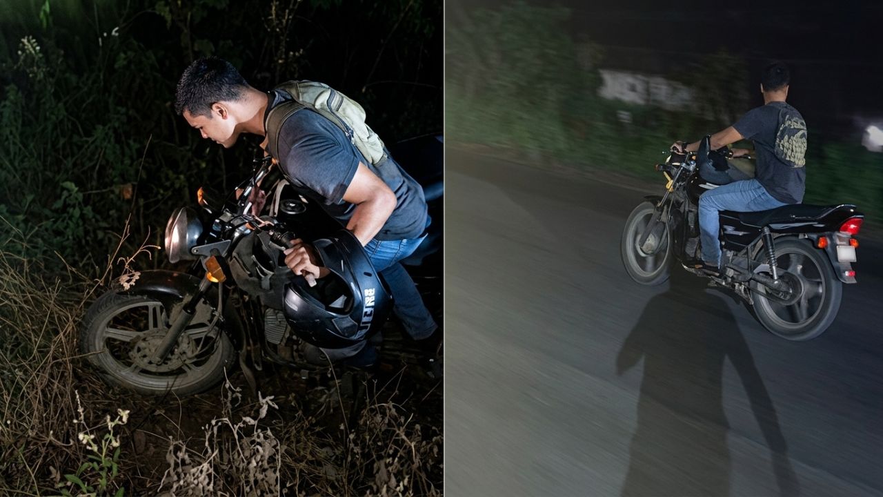'Se va a ir a matar': Motociclista ebrio cae a hondonada, rescata la moto y se va Imagen principal de 'Se va a ir a matar': Motociclista ebrio cae a hondonada, rescata la moto y se va