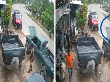 Imagen de Video: Policías motorizados sufren accidente en plena persecución