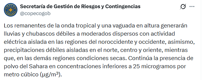 Captura de pantalla de la publicación