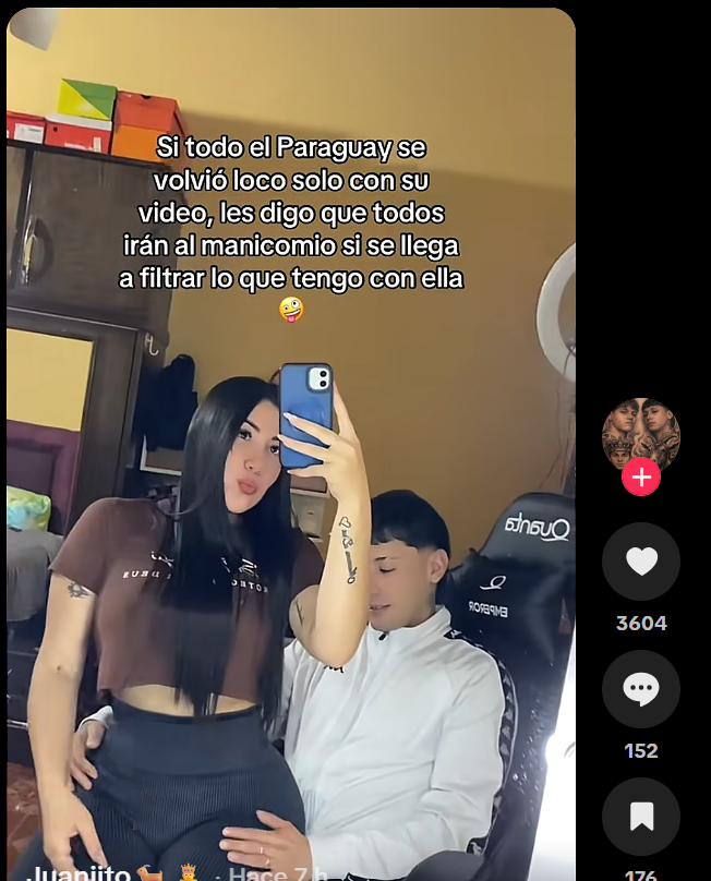 Captura de pantalla de una publicación en la que se hace alusión al video filtrado de Maca Díaz y Juanito detonando, mismo que se ha vuelto viral en Twitter y Telegram