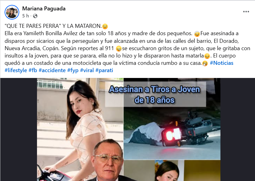 Captura de pantalla de la publicación