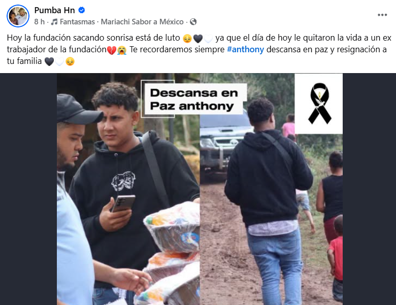 Captura de pantalla de la publicación