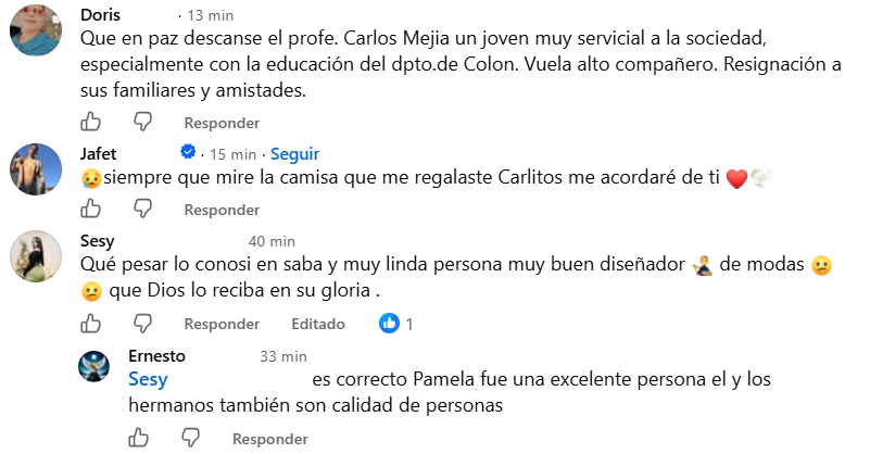 Captura de pantalla de los comentarios