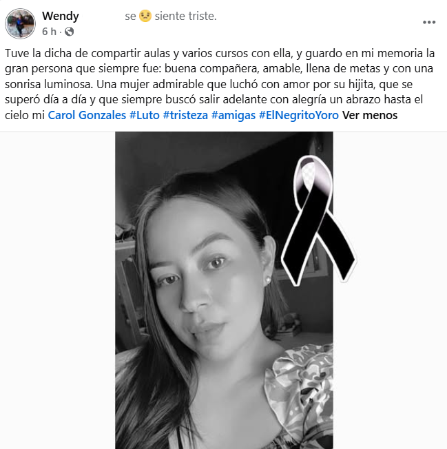 Captura de pantalla de la publicación