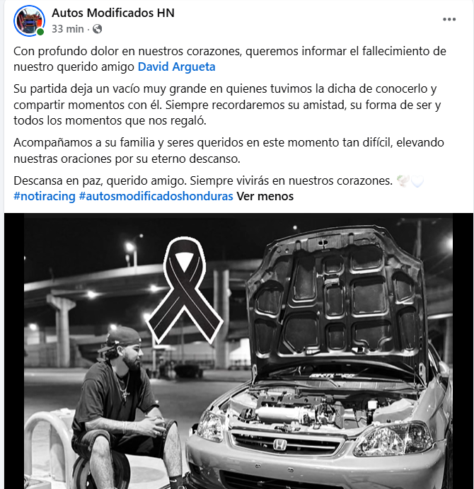 Captura de pantalla de la publicación