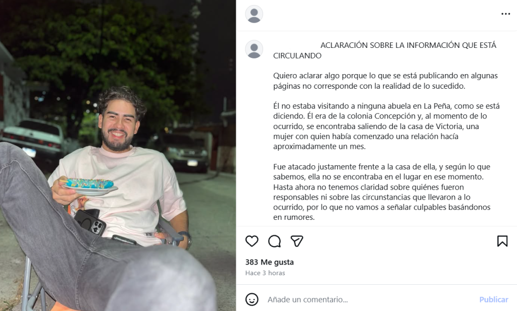 Captura de pantalla de la publicación