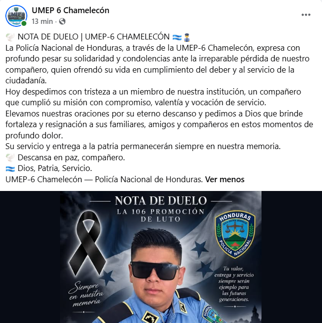 Captura de pantalla de la publicación