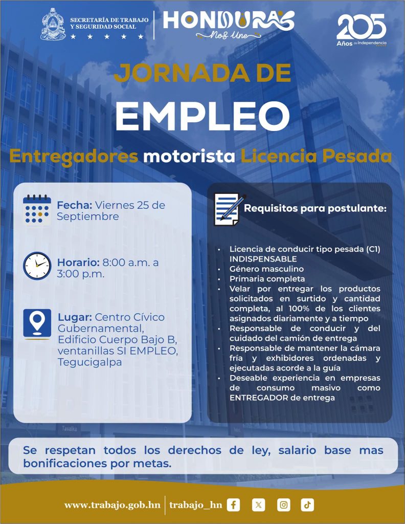 Anuncio sobre la jornada de empleo
