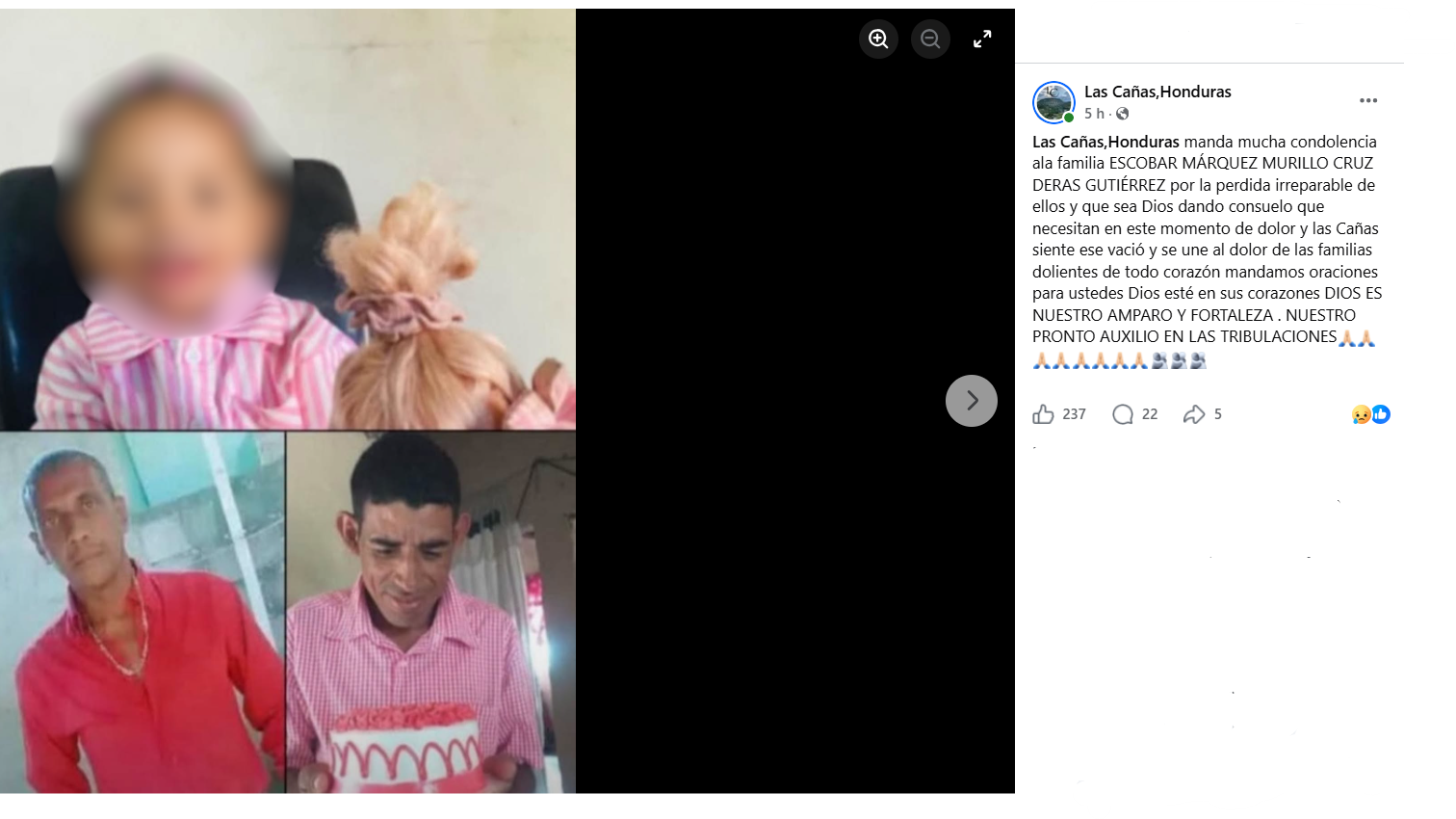 Captura de pantalla de la publicación