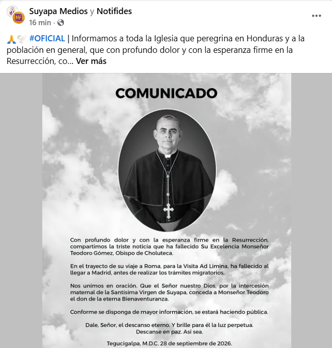 Captura de pantalla de la publicación