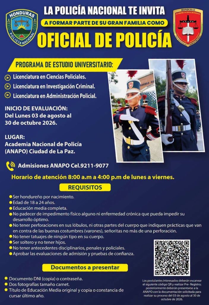 Anuncio de la Policía Nacional