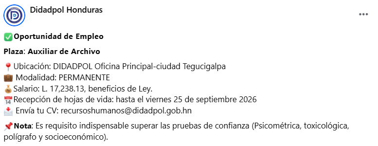 Captura de pantalla de la publicación