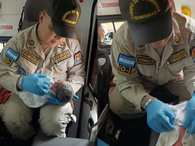 Imagen de Bomberos asisten nacimiento de bebé dentro de ambulancia rumbo al hospital