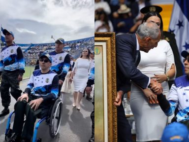 Imagen de Ever Maldonado vuelve a los desfiles patrios a un año del accidente con su paracaídas