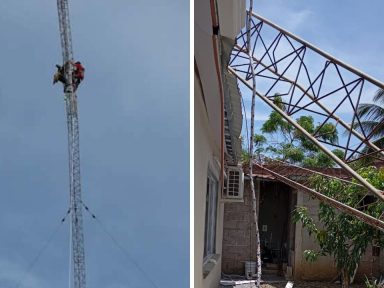 Imagen de Sale a la luz último video de hombres antes de morir al caer junto con antena en Comayagua
