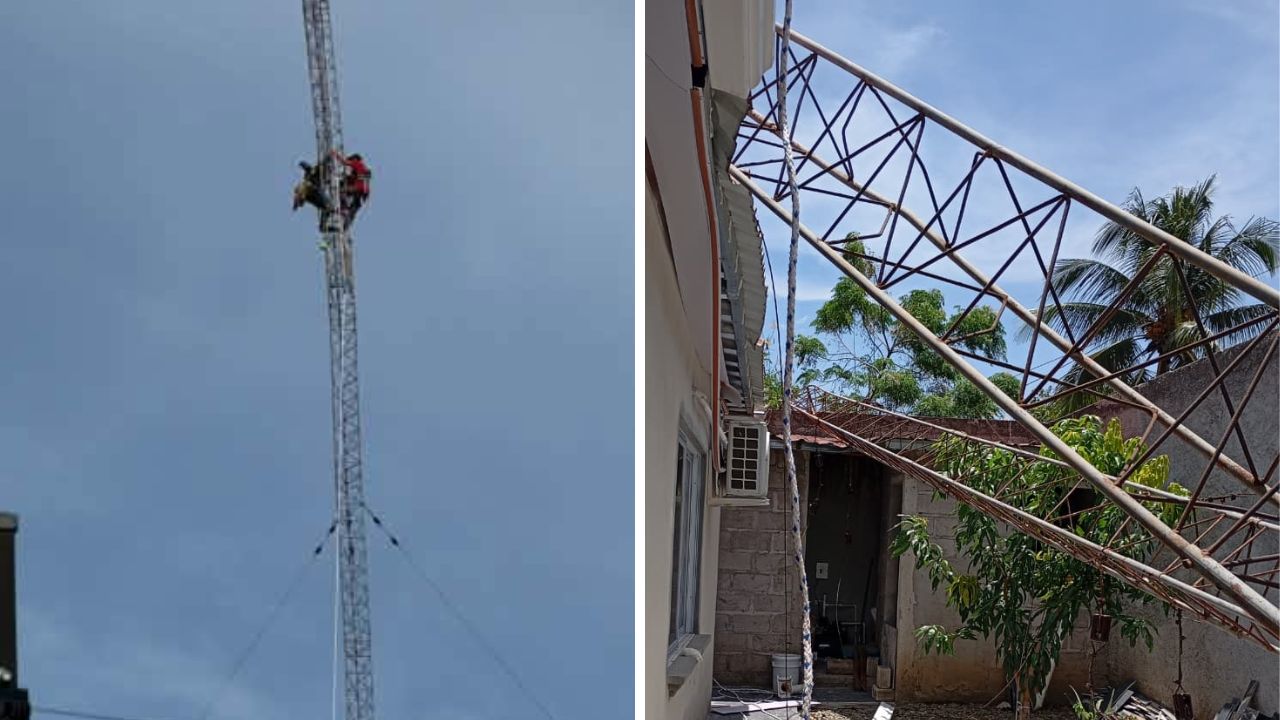 Sale a la luz último video de hombres antes de morir al caer junto con antena en Comayagua Imagen principal de Sale a la luz último video de hombres antes de morir al caer junto con antena en Comayagua