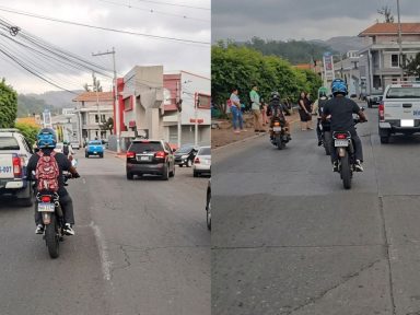 Imagen de Vídeo: Patrulla de la Policía impidió el paso de peatones al rebasar a motociclistas