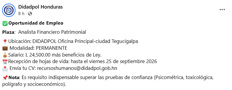 Captura de pantalla de la publicación