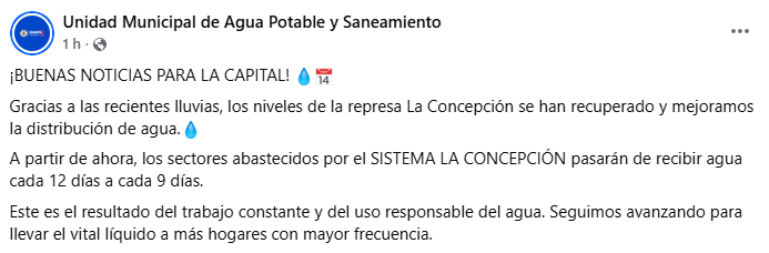 Captura de pantalla de la publicación