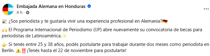 Captura de pantalla de la publicación