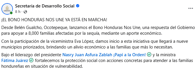 Captura de pantalla de la publicación
